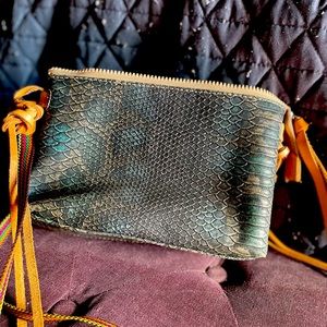 Consuela python clutch side body purse